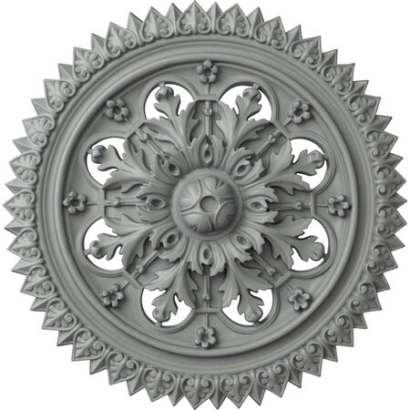 Ekena Millwork York Ceiling Medallion (Fits Canopies up to 3 5/8"), 21 5/8"OD x 2 1/2"P, Primed White CM21YO